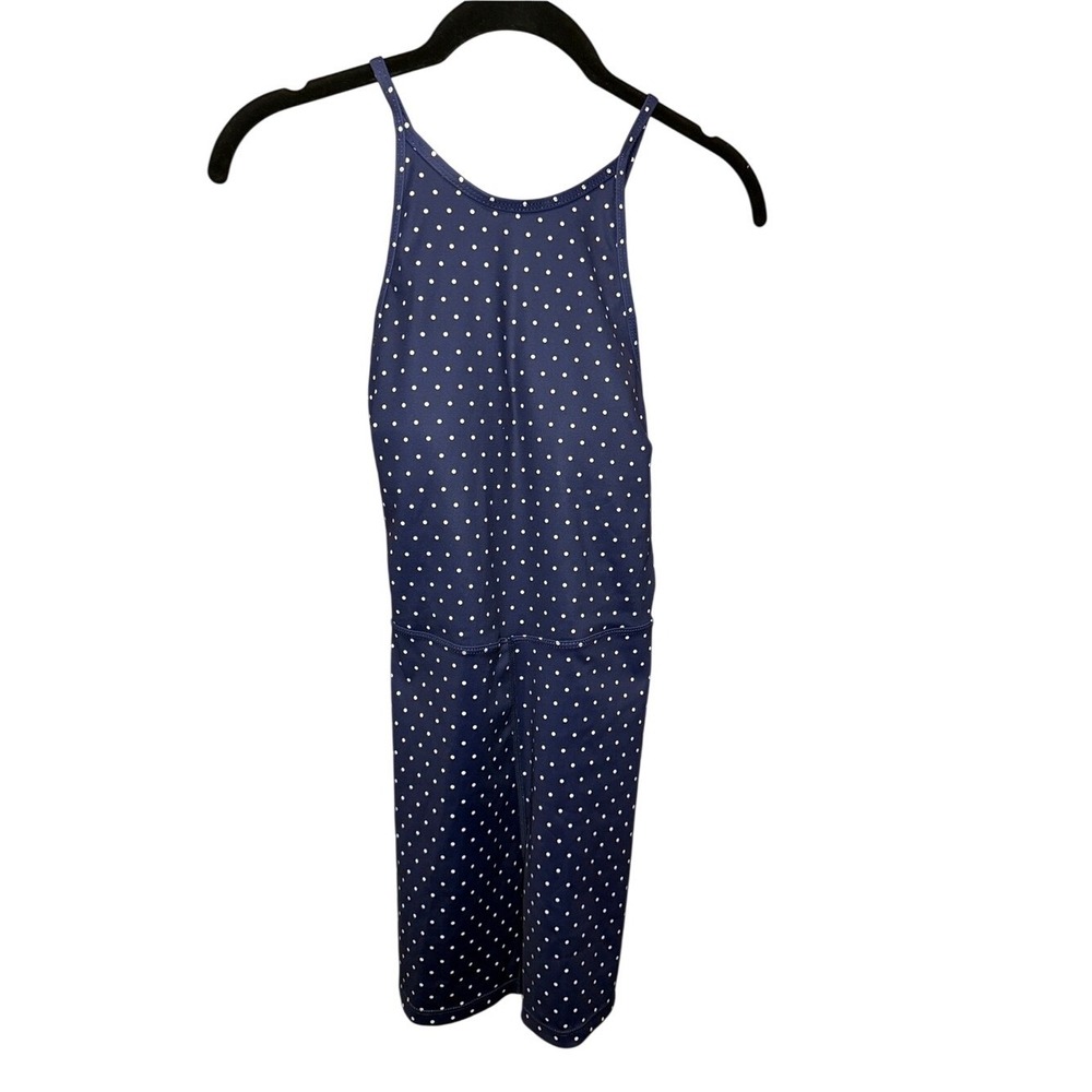 Aralina Navy Blue Polka Dot High Neck One Piece Swimsuit NWT XS